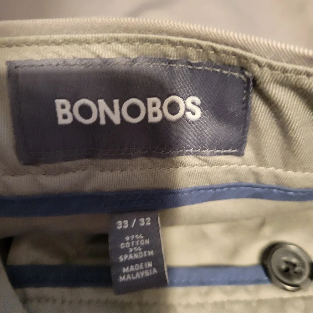 Bonobos Friday Straight Leg Casual‎ Work Pants Men's Size 34x31 (TAG 33x32) Gray